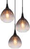 LED Pendelleuchte, Metall schwarz, Glas rauchfarben, H 120 cm Bild 4