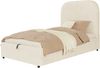 Polsterbett 90x200 cm mit Stauraum – Kinderbett aus Samt in Beige mit Lattenrost Bild 5