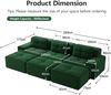 Flieks 3-Sitzer Sofa, Modular Schlafsofa, Tiefsofa mit 3 Ottoman & 3 Kissen, Cord, Grün Bild 4