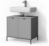 Livinity® Waschbeckenunterschrank ATERNO, Grau/Grau, 70 x 63 cm mit Türen (1-St) Bild 5