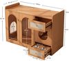 Merax 5-in-1 Multifunktions-Katzenhaus in Nussbaumfarbe - Versteckter Platz für Katzenklo, Futternapf-Schublade, Katzenbett, Aufbewahrung & Sideboard - Für mehrere Katzen Bild 4