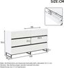 Sideboard 140x39,5x78,5 cm, 6 Schubladen, Hochglanz-Fronten, Weiß/Schwarz Bild 3
