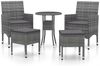 vidaXL 5-tlg. Garten-Lounge-Set Poly Rattan Grau 3058469 Bild 2