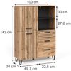Garderobe Amber Eiche Wotan 100 x 142 cm Vicco Bild 2