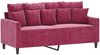 vidaXL 2-tlg. Sofagarnitur mit Kissen Weinrot Samt 3201704 Bild 4