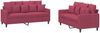 vidaXL 2-tlg. Sofagarnitur mit Kissen Weinrot Samt 3201704 Bild 2