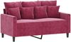 vidaXL 2-tlg. Sofagarnitur mit Kissen Weinrot Samt 3201704 Bild 3