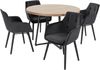 loft24 Essgruppe Cliff, (Set, 5-tlg), runder Esstisch, 4 Esszimmerstühle, Polsterstuhl, Metallgestell Bild 1