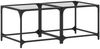 vidaXL Couchtische mit Glasplatte 2 Stk. Transparent 50x50x40 cm Stahl 845967 Bild 2