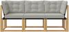 vidaXL Outdoor Mittel- und Ecksofa mit Kissen 3 Stück Weiß 901626 Bild 5