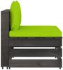 vidaXL Modulares Mittelsofa mit Kissen Grau Imprägniertes Holz 3068131 Bild 2