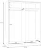 Schiebetürenschrank >SCHACH&MATT 2< in weiss / Spiegel - 170,3x210,5x61,2cm (BxHxT) Bild 5