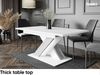MEBLINI Esstisch Ausziehbar - 140-180x80x75cm - BRONX - Weiß Matt/Betonoptik - Esszimmertisch Modern - Küchentisch - Säulentisch - Ausziehtisch - Dining Table Bild 3