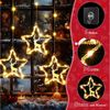 Elegear LED-Lichterkette 0,8/1,2m LED Lichtervorhang Weihnachtsdeko mit haken, Timer, 8 Modi, Weihnachtsbeleuchtung für Fensterdeko, Weihnachtsbaum deko Innen/Außen Bild 2