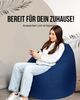 PATCH HOME Sitzsack Tropfenform – XXXL – Marine, bequemer Sitzsack aus Luxus-Polyester-Gewebe, bereits befüllt Bild 2