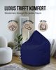 PATCH HOME Sitzsack Tropfenform – XXXL – Marine, bequemer Sitzsack aus Luxus-Polyester-Gewebe, bereits befüllt Bild 5