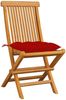 vidaXL Gartenstühle mit Roten Kissen 4 Stk. Massivholz Teak 3062589 Bild 2