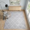 IDIMEX Teppich RHOMB, Wohnzimmerteppich 160x230cm waschbar mit Linien-Design Rauten grau Bild 2
