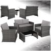 tectake Loungeset Rattan Lounge, (Set, 5-tlg), für 4 Personen Bild 5