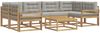 vidaXL Outdoor-Sofagarnitur mit Kissen 5 pcs Weiß und Hellgrau 3386130 Bild 2