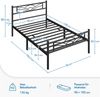 Yaheetech Metallbett mit Lattenrost, Wolkenmuster, Schwarz, 90x190 cm Bild 4