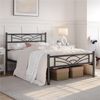 Yaheetech Metallbett mit Lattenrost, Wolkenmuster, Schwarz, 90x190 cm Bild 2