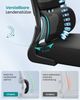 SONGMICS Bürostuhl, Schreibtischstuhl, ergonomischer Netzstuhl, mit doppellagigem Netzgewebe, atmungsaktiv, Adaptive Lendenstütze, verstellbare Kopfstütze, für Homeoffice, tintenschwarz Bild 4