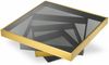 Casa Padrino Luxus Edelstahl Couchtisch mit Glasplatte Messing / Bronze / Grau 105 cm Bild 2
