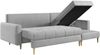 Ecksofa Wohnzimmer - L-form mit Schlaffunktion und Bettkasten - ASTRA - Hellgrau Mikrofaser Bild 4