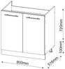 Waschbeckenunterschrank Fame-Line Weiß Hochglanz 80 x 82 cm ohne Arbeitsplatte Vicco Bild 2