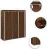 vidaXL Kleiderschrank mit Fächern und Stangen Braun 150x45x175cm Stoff 282454 Bild 2