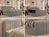 Boxspringbett INERO KING DUO mit Stauraum, Doppelbett 200x200, Bett mit Multipocket-Matratze H4 und Topper T25, modernes Boxspringbett, hohe Kopfteil - Greige Stukture Bild 2