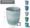 MamboCat Becher 6er Kaffeebecher Set Blue 300ml ohne Henkel Trinkbecher Tee Pott, Steingut Bild 2