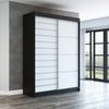 Schwebetürenschrank COLIN 2-türig Schrank 160 cm Farbe: Schwarz , weiß Bild 2