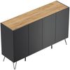 Kommode Maxim XL 155cm 4 Softclose Türen Grafit/Eiche Top : Grafit / Oak Gold Bild 4