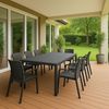Dmora Outdoor Lounge Set Arret, Outdoor Lounge Set, Ausziehbarer rechteckiger Tisch mit 8 Stühlen mit Armlehnen, Made in Italy, Anthrazit Bild 2