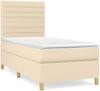 vidaXL Boxspringbett mit Matratze Creme 90x200 cm Stoff, Härtegrad: H2 [3142390] Bild 2