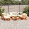 vidaXL 8-tlg. Garten-Sofagarnitur mit Kissen Wachsbraun Kiefernholz 3299557 Bild 3