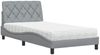 vidaXL Bett mit Matratze Hellgrau 100x200 cm Stoff 3310720 Bild 2