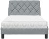 vidaXL Bett mit Matratze Hellgrau 100x200 cm Stoff 3310720 Bild 5