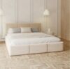 FDM Polsterbett AMBER modern mit Bettkasten MADE IN EU - mit Trinity Velours Bezug (verfügbar 90x200 120x200 140x200 160x200 180x200cm, Bettrahmen, Bett, mit großen gepolsterten Kopfteil, mit Bettkasten zum aufklappen), Hebbarer Metallrahmen, Bettkaste... Bild 1