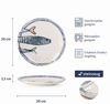 WestCraft Speiseteller Teller im mediterranen Design mit Sardinen-Motiv 2.0, Maritime Teller, (4 St), 4er Set, hochwertig und robust - langlebig und vielseitig einsetzbar Bild 3