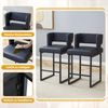 2 Barhocker B 43 x T 43 x H 91,4 cm aus PU-Kunstleder und Metall in Schwarz Bild 5