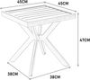 Flieks Beistelltisch Outdoor, Aluminium Gartentisch klein, wetterfest rostfrei, modernes geometrisches Design, Grau Bild 3