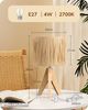 EDISHINE LED Nachttischlampe mit Seil-Lampenschirm, LED wechselbar, Warmweiß, Tischlampe holz mit Leuchtmittel, Boho Tischleuchte für Schlafzimmer Bild 4