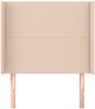 Kopfteil, Bettkopfteil, Minimalistisch mit Ohren Cappuccino-Braun 103x16x118/128cm Kunstleder Bild 3