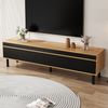TV-Lowboard aus MDF/Spanplatte mit 4 Türen & Push-to-open, 170x38x47 cm, Schwarz/Natur Bild 3