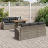 vidaXL Garten-Sofa-Set mit Speicher 7 pcs Grau Poly Rattan 3358267 Bild 3