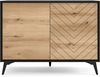 Selsey 'Boulia' Sideboard 2-türig mit Fischgrätmuster, 77 x 104 x 39 cm Bild 4