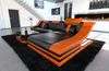 Couch Turino L Form in Leder - Echtleder - schwarz-orange - Rechts Bild 3